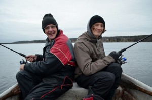 Leif and Frej fishing, we ate fish from the grocery that night...