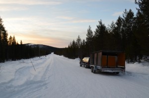 The reindeer trailer empty