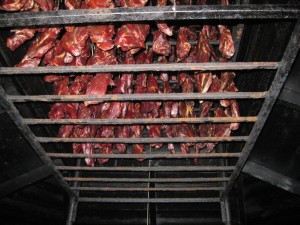 Smoking boneless reindeer shoulders