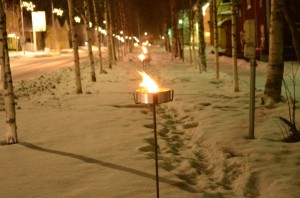 Main street Jokkmokk around 3pm